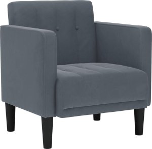 vidaXL Sofa Fotel z Podłokietnikami Ciemnoszary 53 cm Aksamit 2
