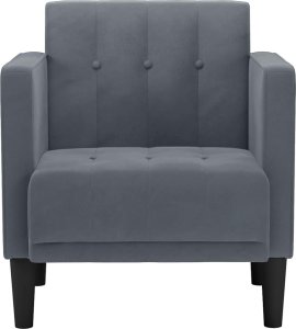 vidaXL Sofa Fotel z Podłokietnikami Ciemnoszary 53 cm Aksamit 3