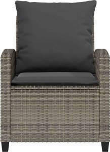 vidaXL 4-cz. zestaw wypoczynkowy do ogrodu, poduszki, szary, rattan PE 5