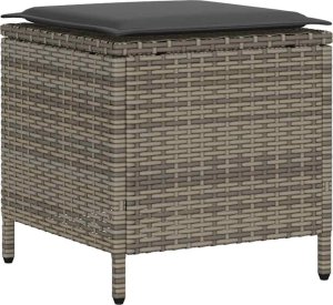 vidaXL 4-cz. zestaw wypoczynkowy do ogrodu, poduszki, szary, rattan PE 6