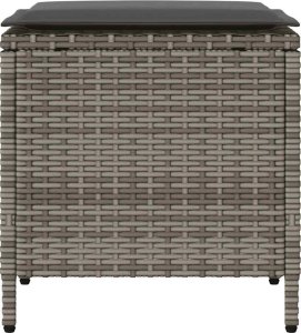 vidaXL 4-cz. zestaw wypoczynkowy do ogrodu, poduszki, szary, rattan PE 7