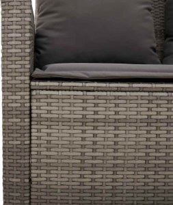 vidaXL 4-cz. zestaw wypoczynkowy do ogrodu, poduszki, szary, rattan PE 8