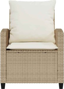 vidaXL 4-cz. zestaw mebli ogrodowych z poduszkami, beżowy, polirattan 5