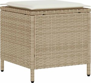 vidaXL 4-cz. zestaw mebli ogrodowych z poduszkami, beżowy, polirattan 6