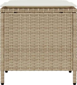 vidaXL 4-cz. zestaw mebli ogrodowych z poduszkami, beżowy, polirattan 7