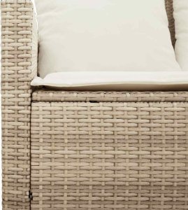 vidaXL 4-cz. zestaw mebli ogrodowych z poduszkami, beżowy, polirattan 8