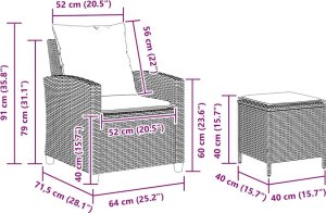 vidaXL 4-cz. zestaw mebli ogrodowych z poduszkami, beżowy, polirattan 10