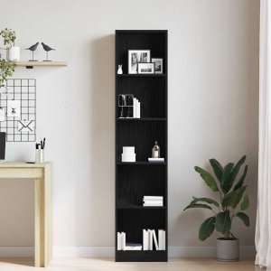 vidaXL Regał biblioteczny Czarny Dąb 40x24x176 cm Drewno klejone 3