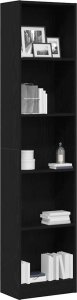 vidaXL Regał biblioteczny Czarny Dąb 40x24x176 cm Drewno klejone 4