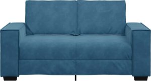 vidaXL Sofa 2-osobowa, niebieski, 120 cm, tapicerowana aksamitem 4