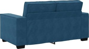 vidaXL Sofa 2-osobowa, niebieski, 120 cm, tapicerowana aksamitem 6
