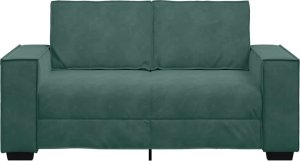 vidaXL Sofa 2-osobowa, ciemnozielona, 120 cm, tapicerowana aksamitem 4