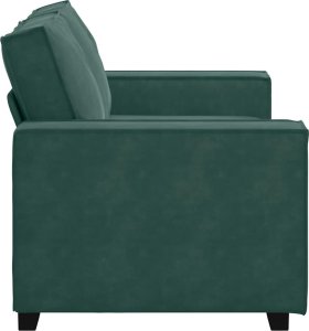 vidaXL Sofa 2-osobowa, ciemnozielona, 120 cm, tapicerowana aksamitem 5