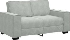 vidaXL Sofa 2-osobowa, jasnoszara, 120 cm, tapicerowana aksamitem 2