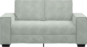 vidaXL Sofa 2-osobowa, jasnoszara, 120 cm, tapicerowana aksamitem 4