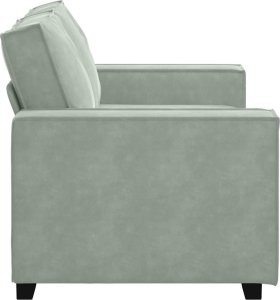 vidaXL Sofa 2-osobowa, jasnoszara, 120 cm, tapicerowana aksamitem 5