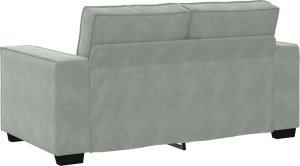 vidaXL Sofa 2-osobowa, jasnoszara, 120 cm, tapicerowana aksamitem 6