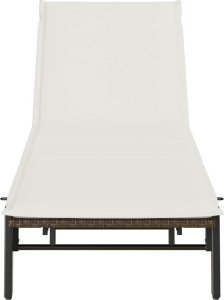 vidaXL Leżak z poduszką, brązowy, polirattan 6