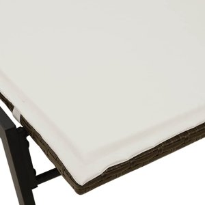 vidaXL Leżak z poduszką, brązowy, polirattan 10