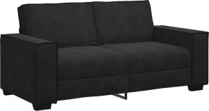 vidaXL Sofa 2-osobowa, czarna, 140 cm, tapicerowana aksamitem 2