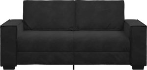 vidaXL Sofa 2-osobowa, czarna, 140 cm, tapicerowana aksamitem 4