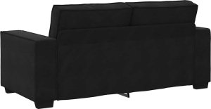 vidaXL Sofa 2-osobowa, czarna, 140 cm, tapicerowana aksamitem 6