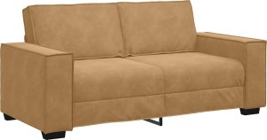 vidaXL Sofa 2-osobowa, brązowa, 140 cm, tapicerowana aksamitem 2