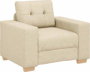 vidaXL Fotel, kremowy, 59 cm, obity tkaniną 2