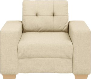 vidaXL Fotel, kremowy, 59 cm, obity tkaniną 4