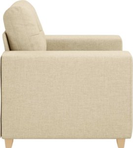 vidaXL Fotel, kremowy, 59 cm, obity tkaniną 5