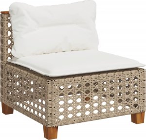 9-cz. zestaw mebli ogrodowych z poduszkami, beżowy, polirattan 4