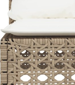 9-cz. zestaw mebli ogrodowych z poduszkami, beżowy, polirattan 5