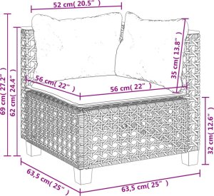 9-cz. zestaw mebli ogrodowych z poduszkami, beżowy, polirattan 9
