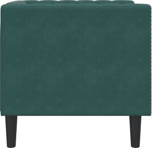 Fotel Chesterfield, ciemnozielony, tapicerowany aksamitem 5