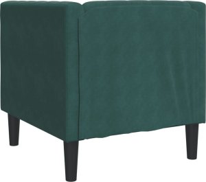 Fotel Chesterfield, ciemnozielony, tapicerowany aksamitem 6