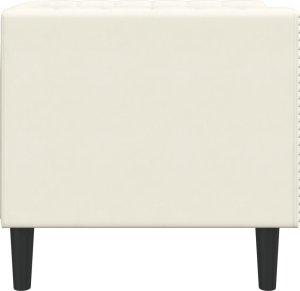 Fotel Chesterfield, kremowy, tapicerowany aksamitem 5