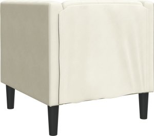 Fotel Chesterfield, kremowy, tapicerowany aksamitem 6