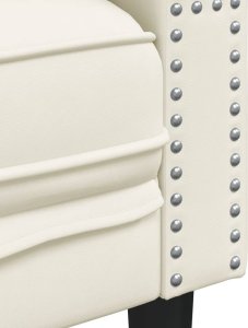 Fotel Chesterfield, kremowy, tapicerowany aksamitem 7