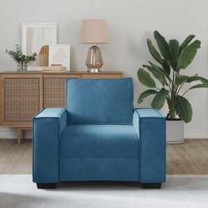 Sofa Fotel Niebieski 59 cm Aksamit 3