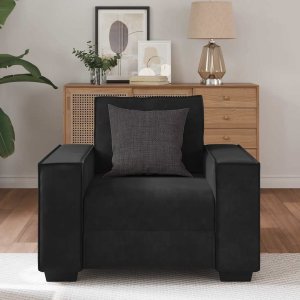 Sofa Fotel Czarny 59 cm Aksamit 3