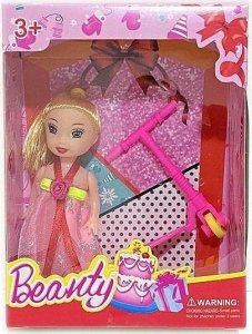 Lalka mini 7cm z hulajnogą 1