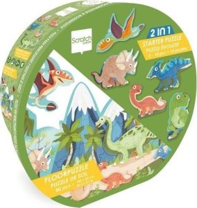 Puzzle podłogowe i pierwsze puzzle 2w1 Dinozaury 1