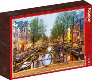 Puzzle 1000 Holandia-Amsterdam, Rower przy kanale 1