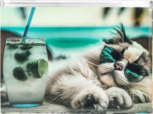 Koperta A4 PP z nadrukiem zip Chillout Cat 1