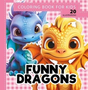 Kolorowanka 160x160 Funny dragons Smoki róż 1