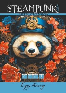 Kolorowanka A4 8 obrazków Steampunk Panda 1