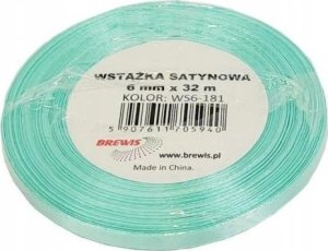 Wstążka satynowa miętowa 6mm x 32m 1