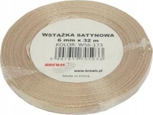 Wstążka satynowa migdałowa 6mm x 32m 1