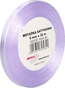 Wstążka satynowa jasny lawendowy 6mm x 32m 1