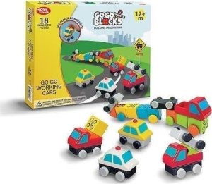Klocki magnetyczne Ruchome Samochody 18el 1